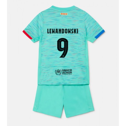 Maillot de foot Barcelona Robert Lewandowski #9 Troisième enfant 2023-24 Manches Courte (+ pantalon court)